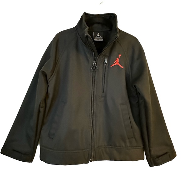 Nike Other - Nike Air Jordan Boys Black Soft Shell Full Zip Mid Weight Jacket Size 6 Medium